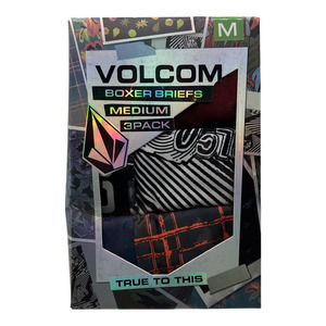 Volcom 5.5" Inseam Men’s Boxer Briefs Size Medium (M) 3 Pack Black Polyester